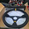 Volant Racing OMP – 3 branches – Suédine – Made in Italy